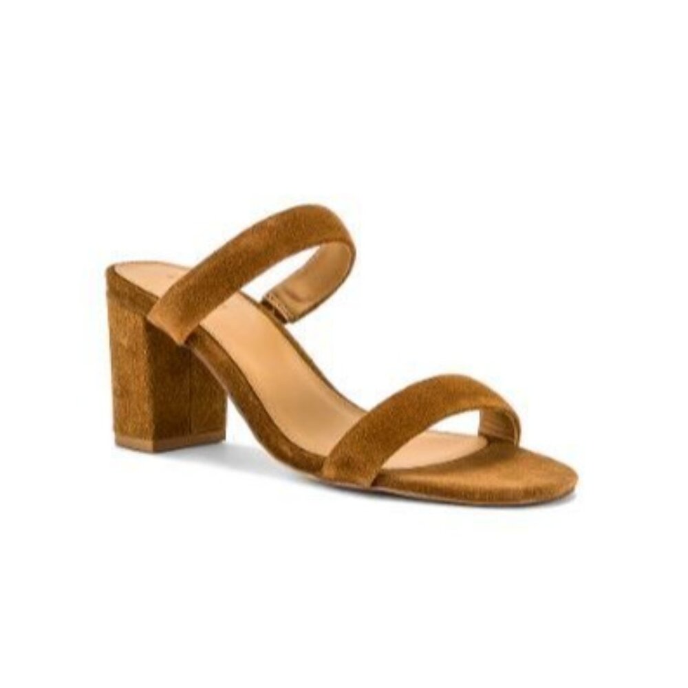 Soludos Suede Boho Festival Block Heels Slip On Ines Heel Walnut Womens Size 8.5